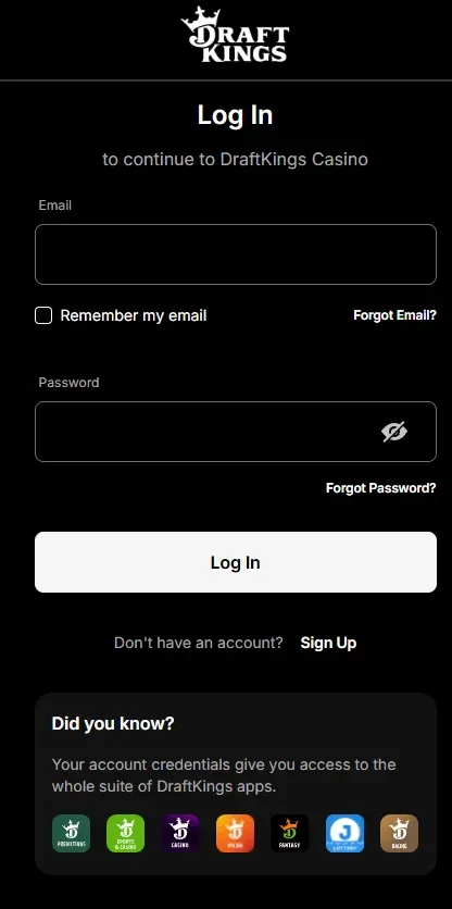 Log In to Your Casino Account
