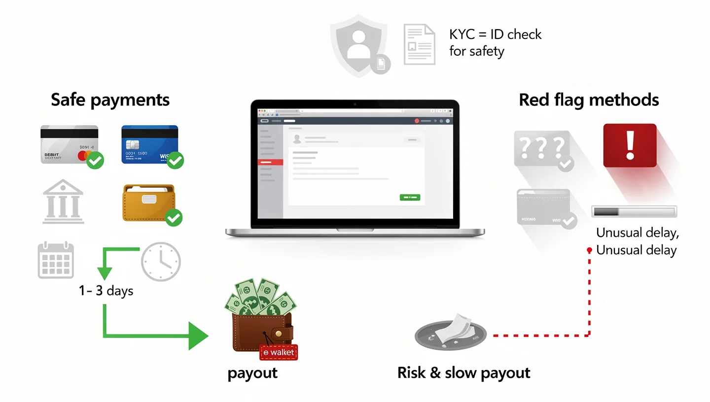 Test payment methods and withdrawal times