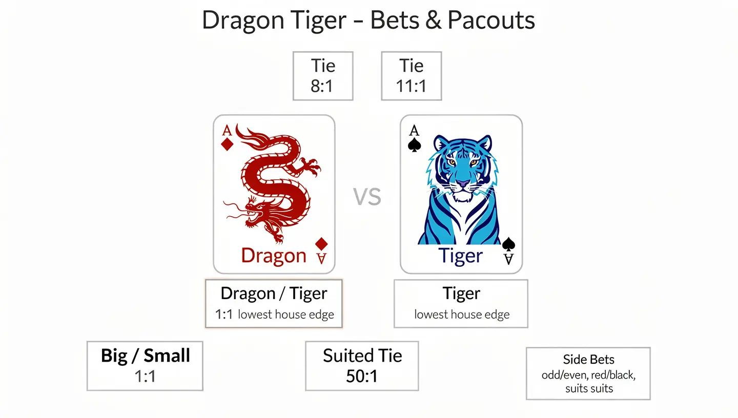 Dragon Tiger Bets and Payouts