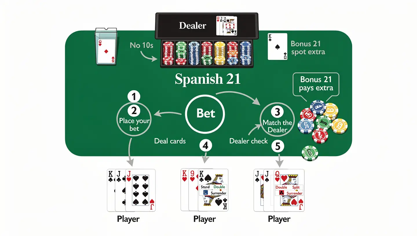 How to Play Spanish 21 Step by Step