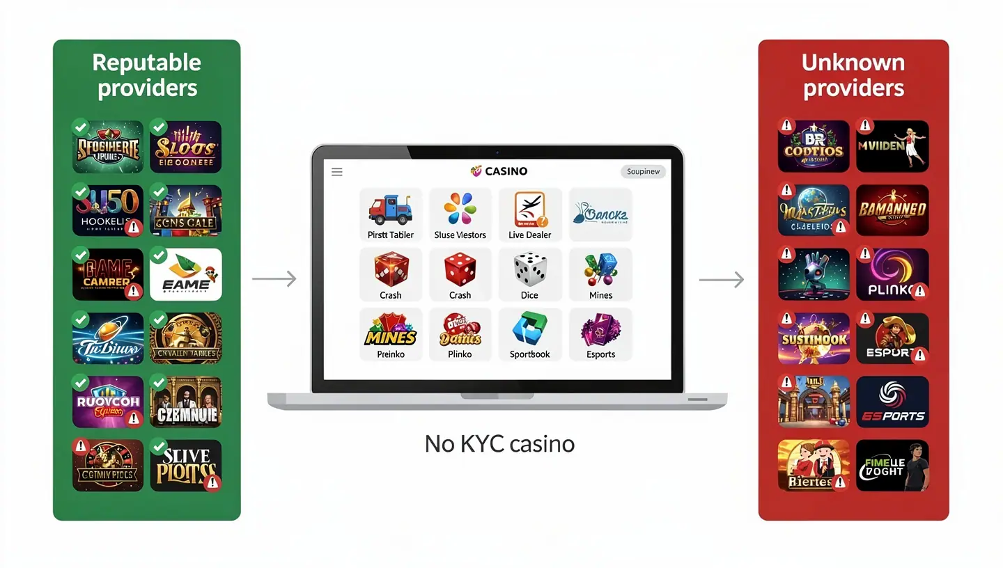 Games at no KYC casinos