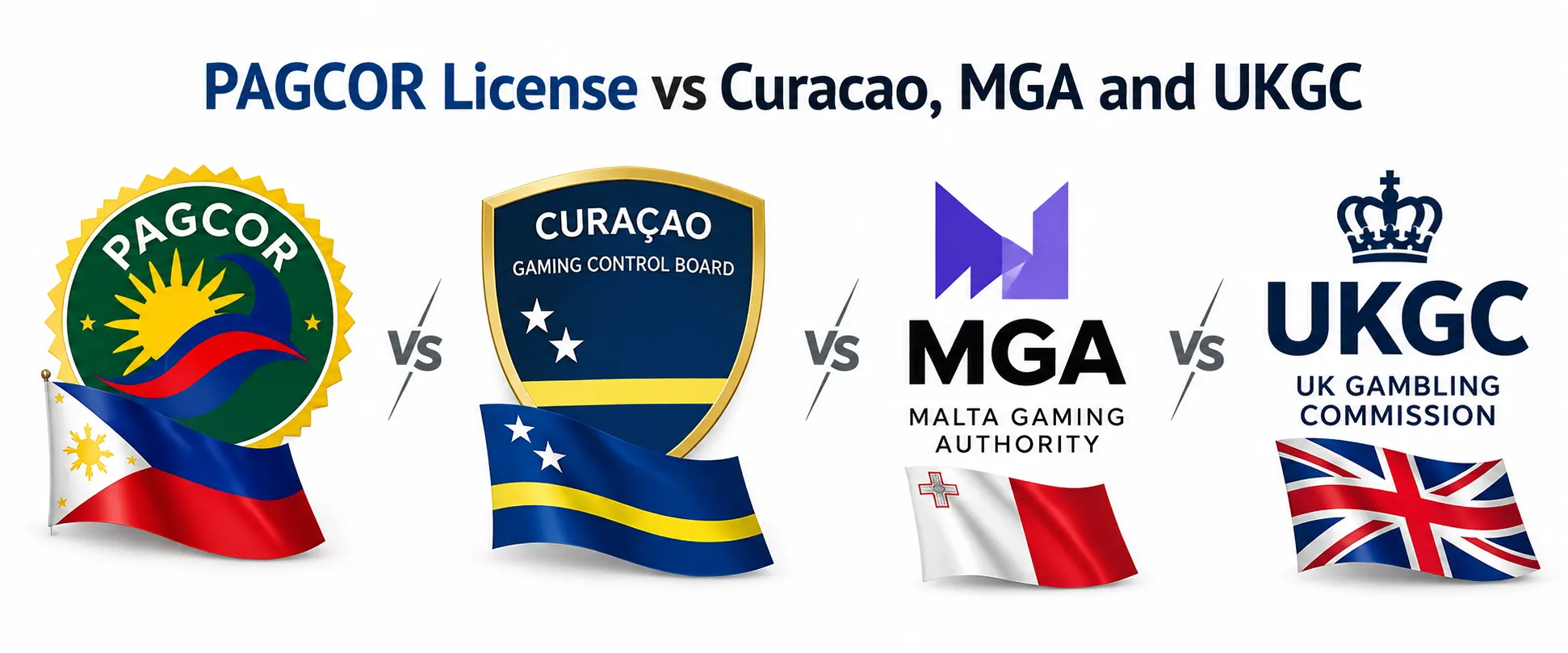PAGCOR License vs Curacao, MGA and UKGC